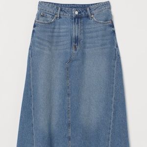 New H&M A-line Denim Midi Skirt Size 4